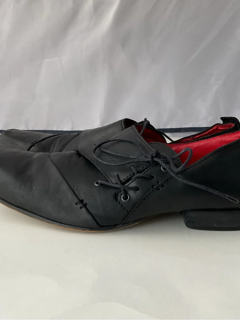 RARE Fly London Black Leather Square Toe Oxford Shoes Men’s Size EU 43 / US 10